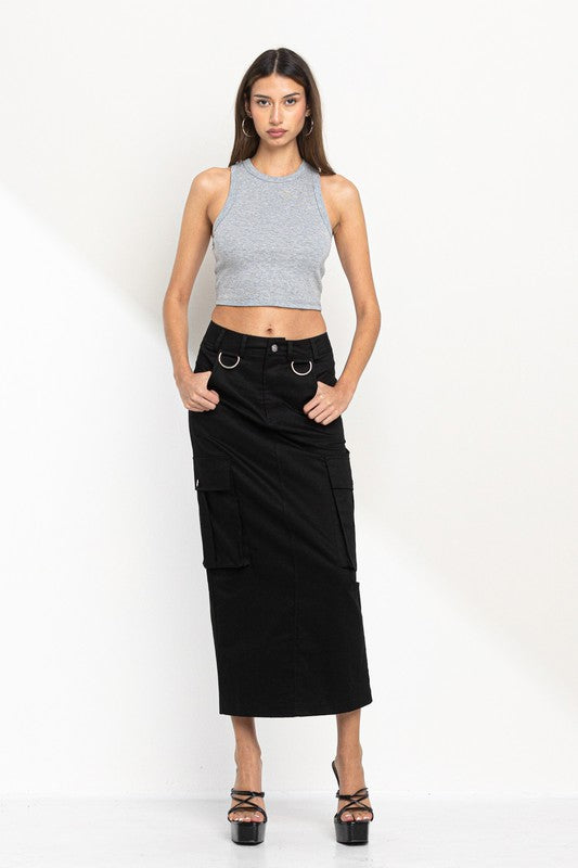 Cargo Mid Rise Skirt