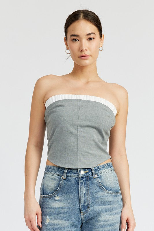 CONTRASTED TUBE TOP
