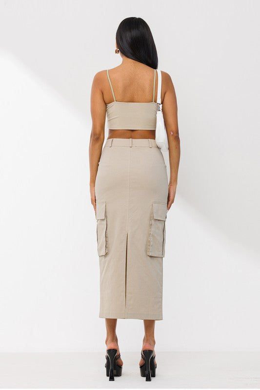 Cargo Mid Rise Skirt