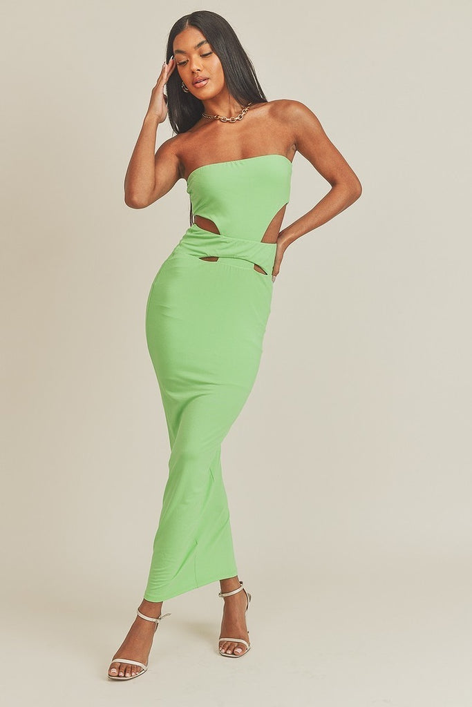 Open Middle Cut Out Maxi Dress