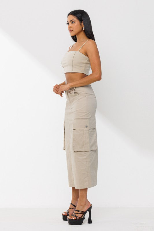 Cargo Mid Rise Skirt