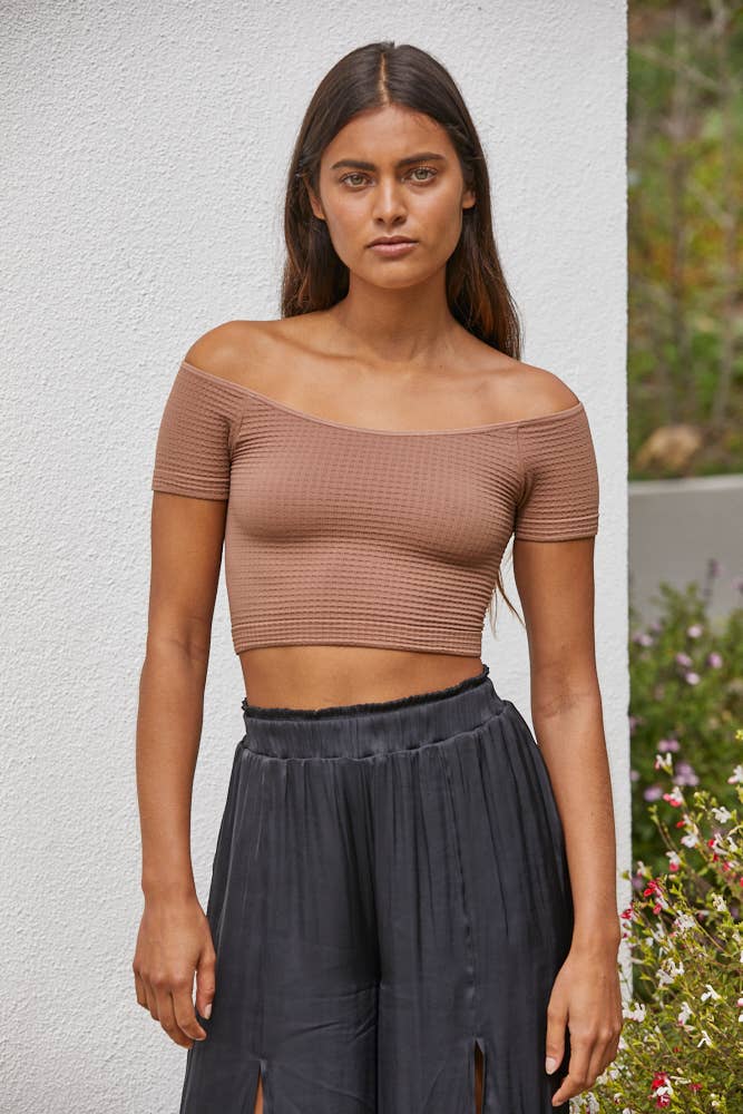 S1097 | THINKING OF YOU CROP TOP: SM / Vintage Mocha